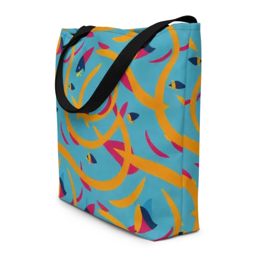 Sunlit Shoal on a Large Tote Bag W/ Pocket