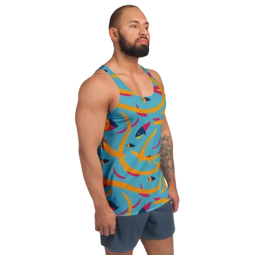 Sunlit Shoal on a Men's Tank Top