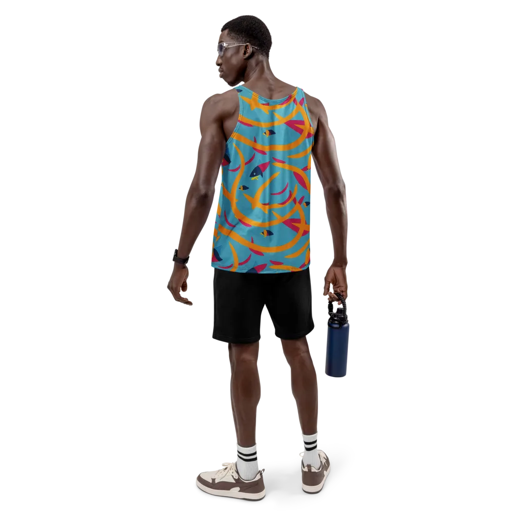 Sunlit Shoal on Men's Tank Top — Back