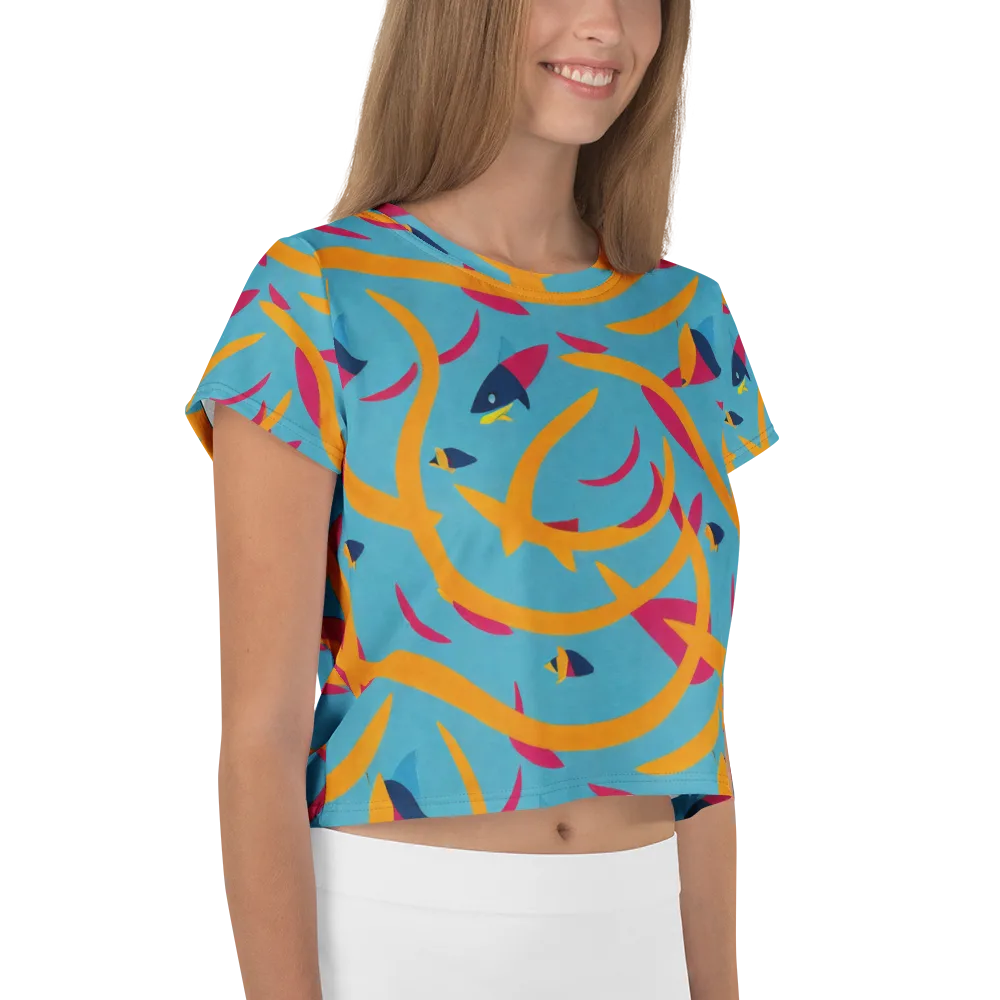 Sunlit Shoal on Crop Tee — Right