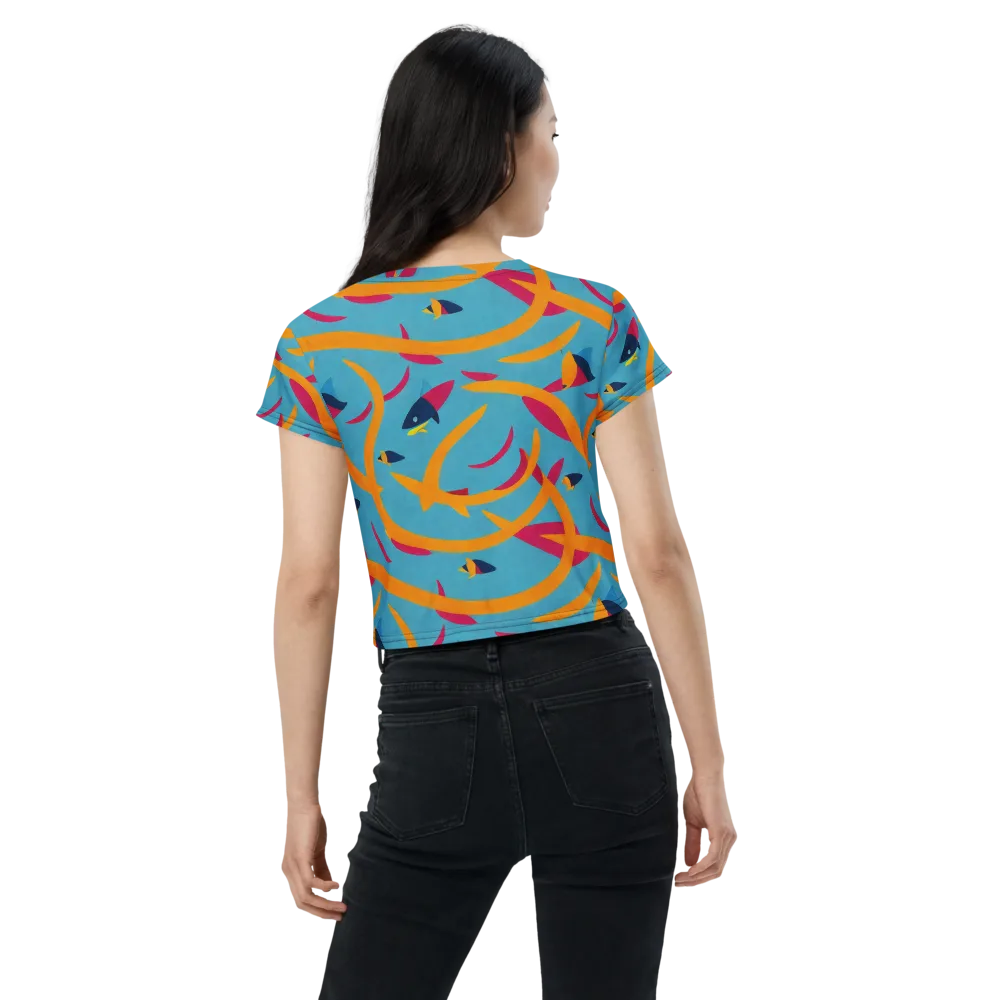 Sunlit Shoal on Crop Tee — Back
