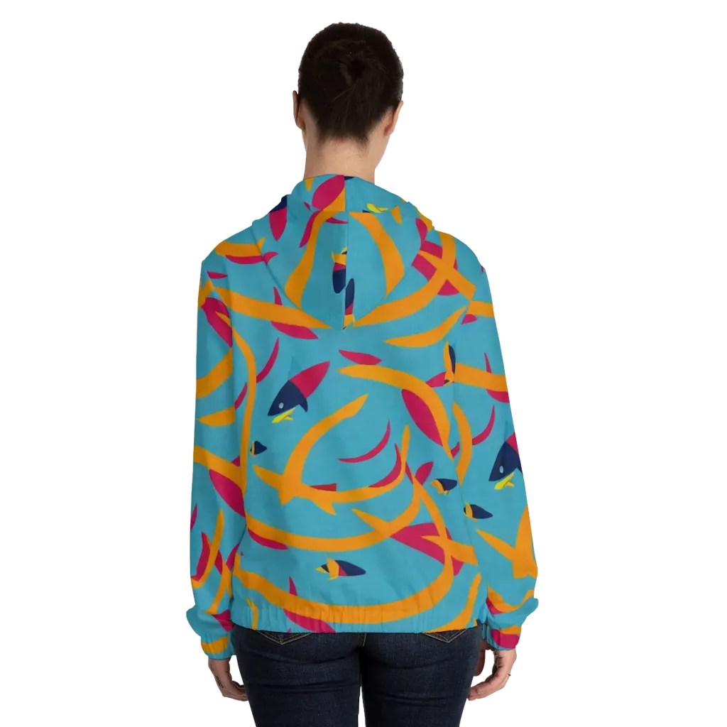 Sunlit Shoal on Women's Full-Zip Hoodie — Back On Person