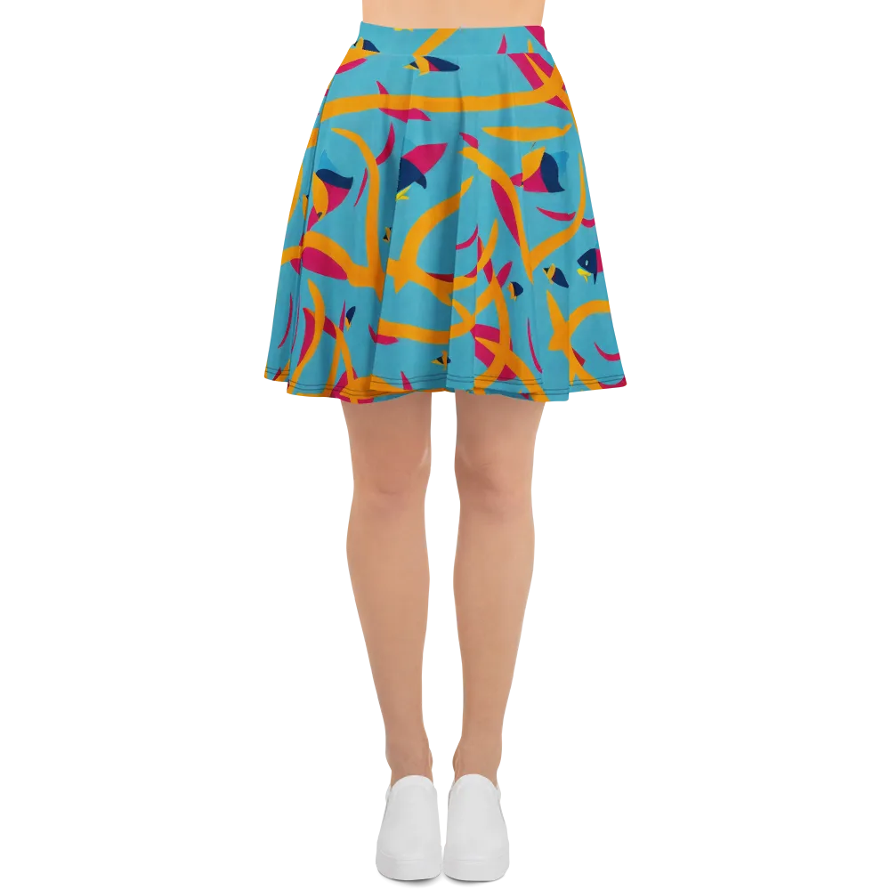 Sunlit Shoal on Skater Skirt — Front