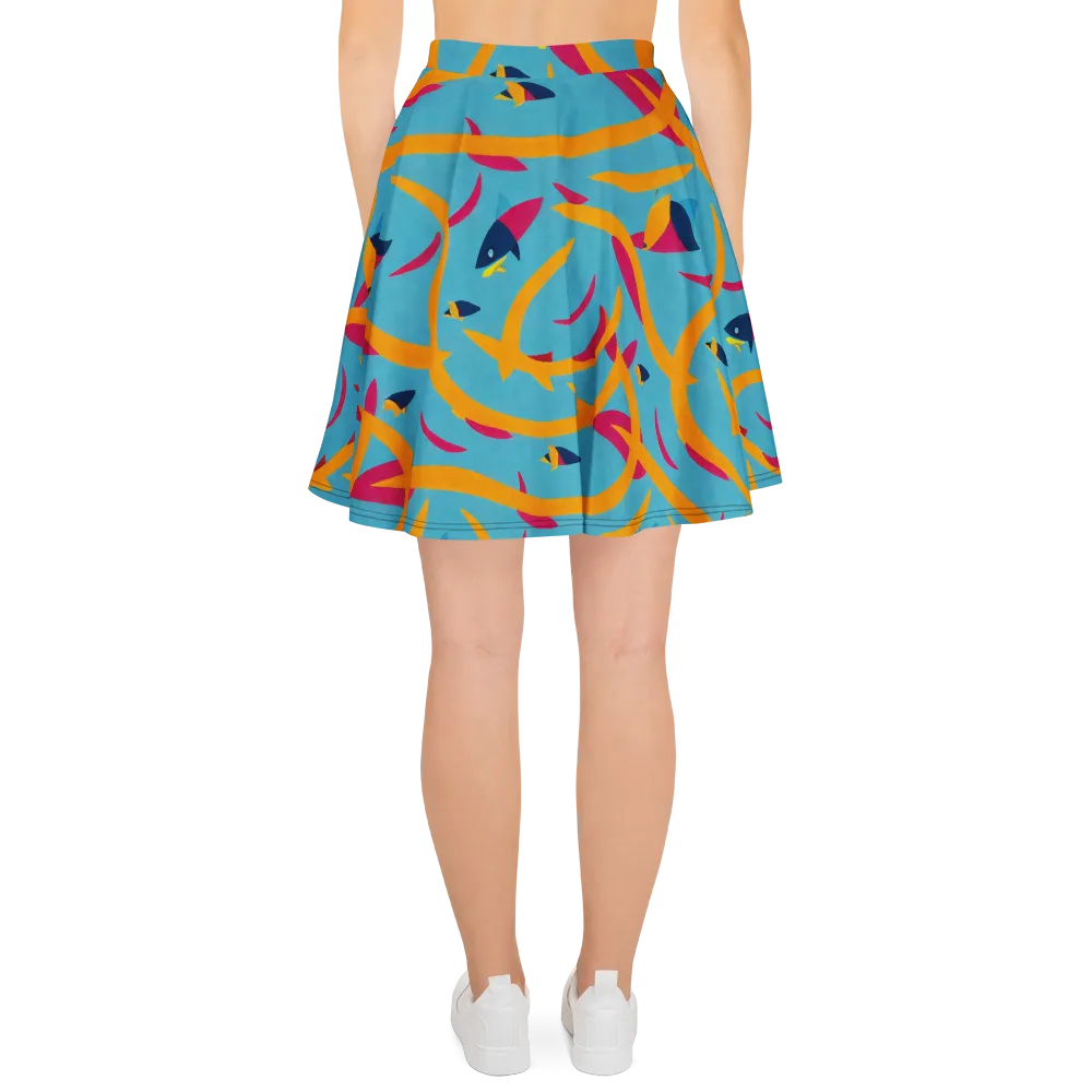 Sunlit Shoal on Skater Skirt — Back