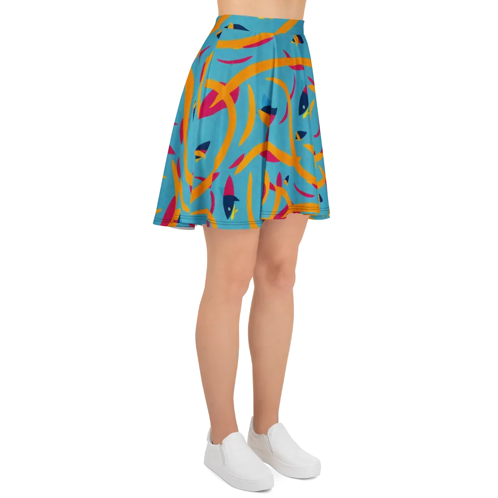 Sunlit Shoal on Skater Skirt — Right