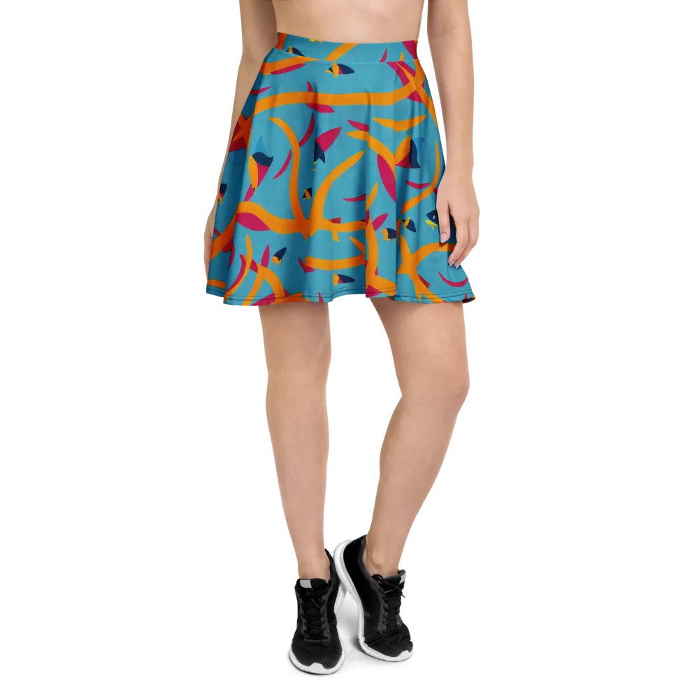 Sunlit Shoal on Skater Skirt — Front