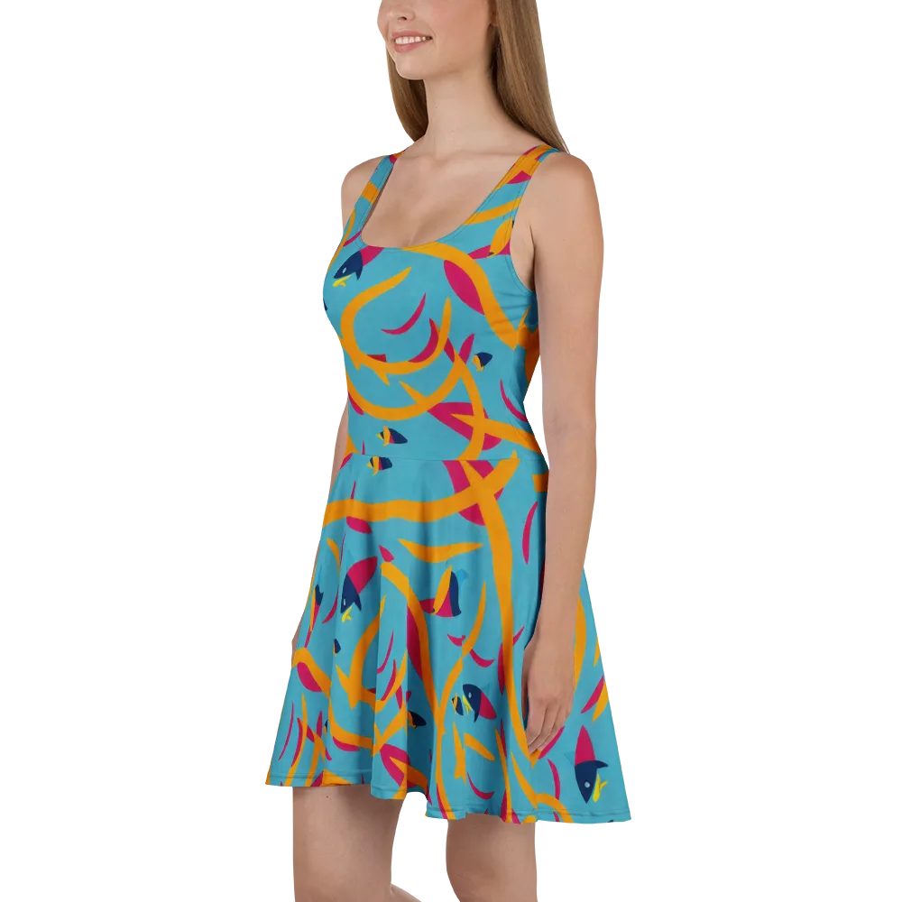 Sunlit Shoal on Skater Dress — Left