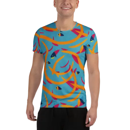 Sunlit Shoal on a Men's Athletic T-Shirt