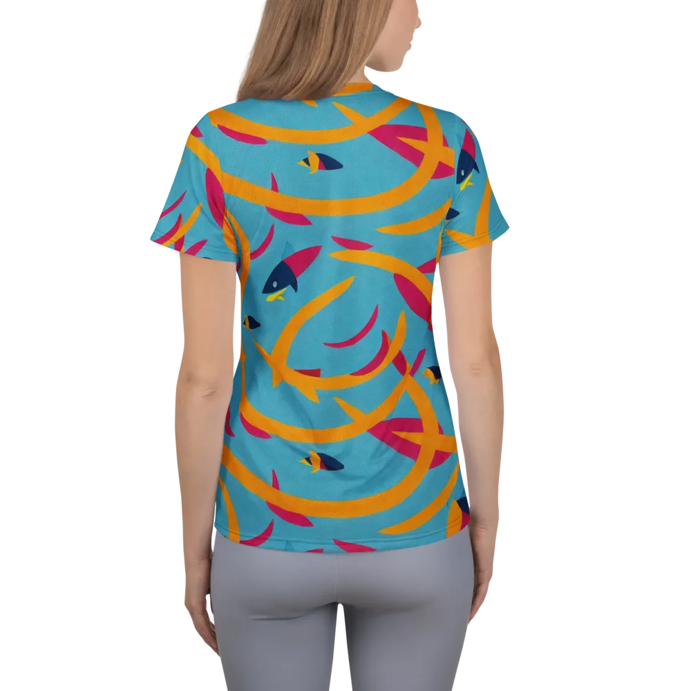 Sunlit Shoal on Women's Athletic T-Shirt — Back