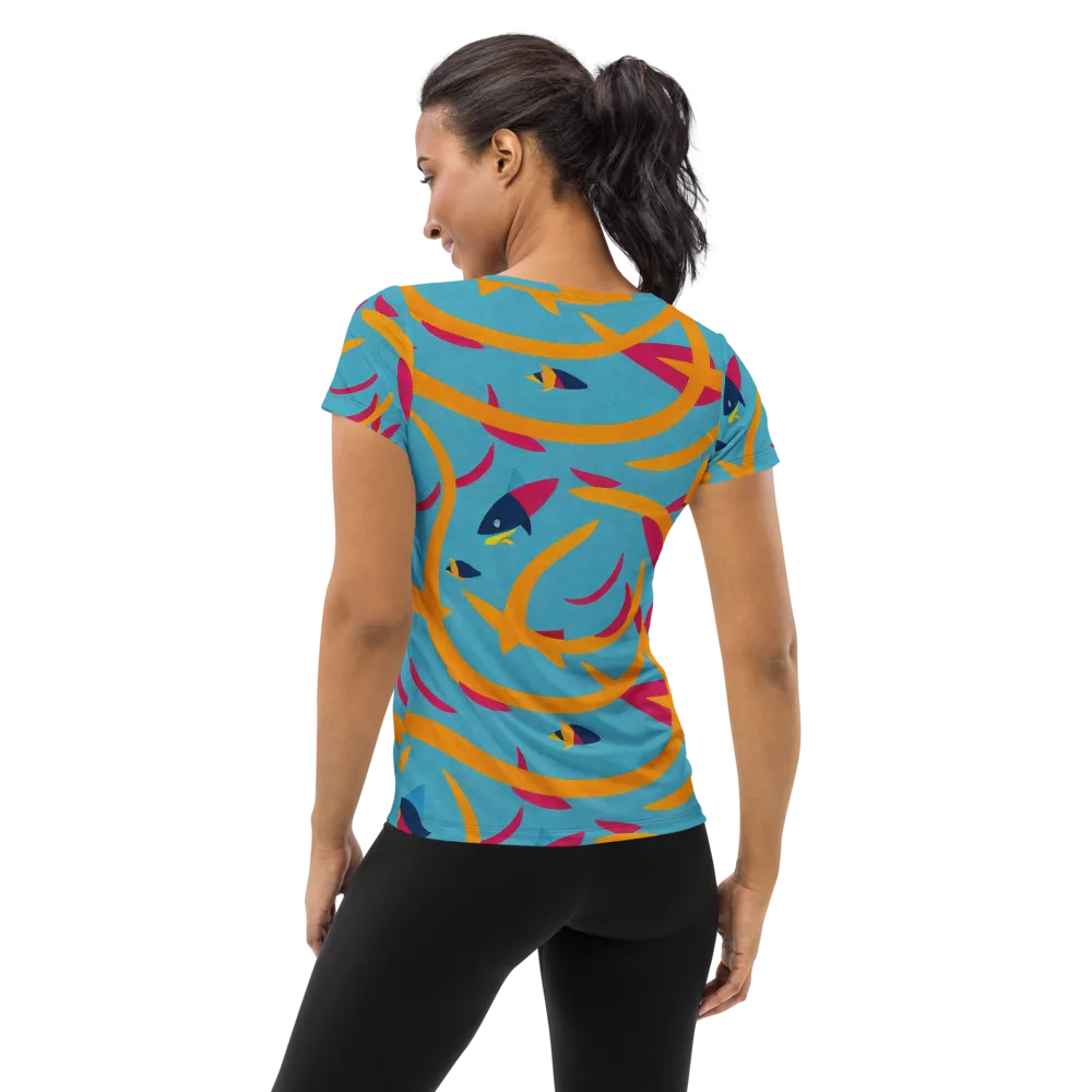 Sunlit Shoal on Women's Athletic T-Shirt — Back