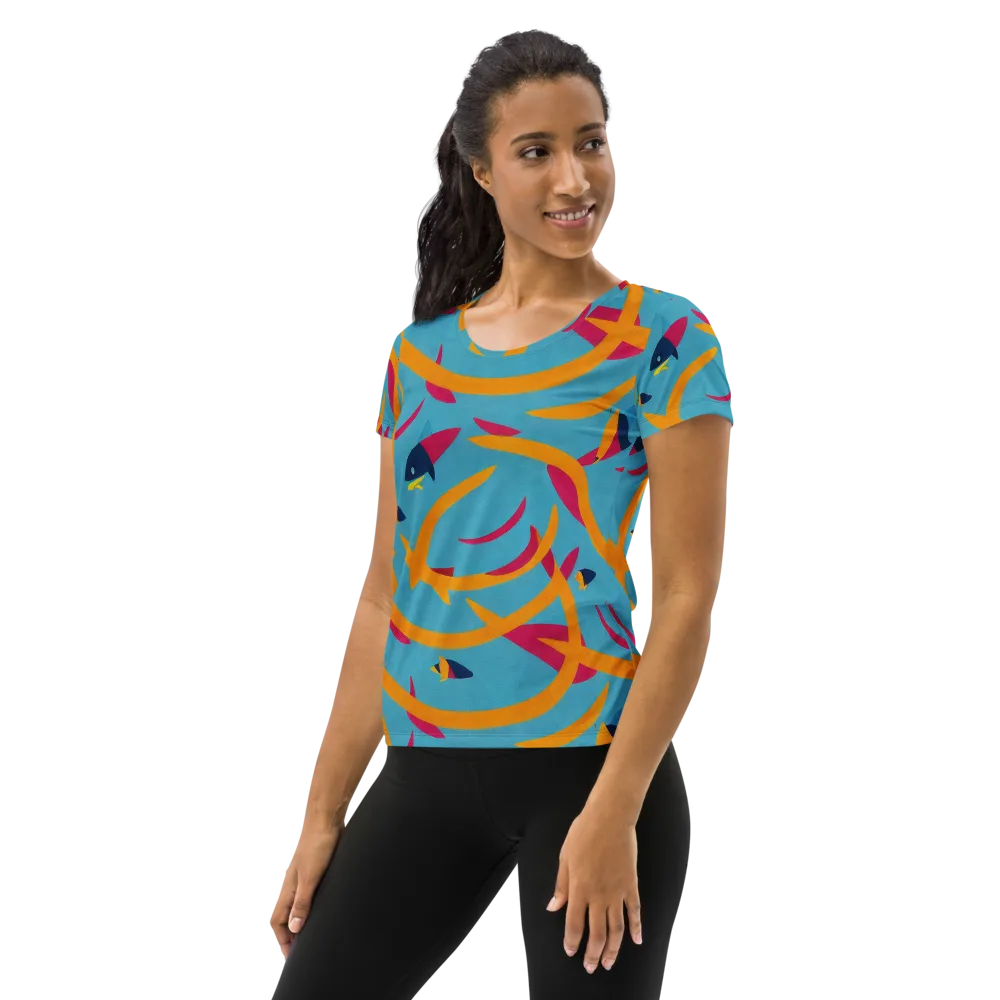 Sunlit Shoal on Women's Athletic T-Shirt — Left