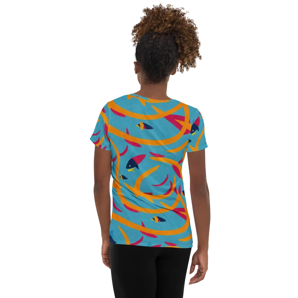 Sunlit Shoal on Women's Athletic T-Shirt — Back