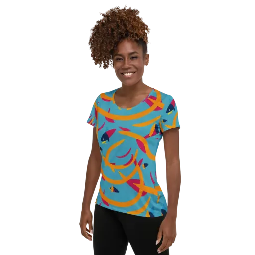 Sunlit Shoal on a Women's Athletic T-Shirt