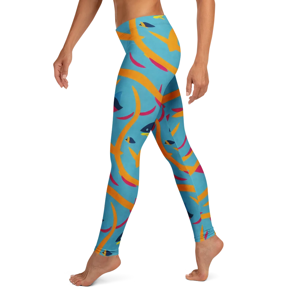 Sunlit Shoal on Leggings — Left