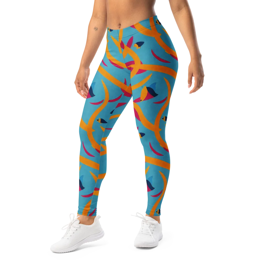 Sunlit Shoal on Leggings — Left Front