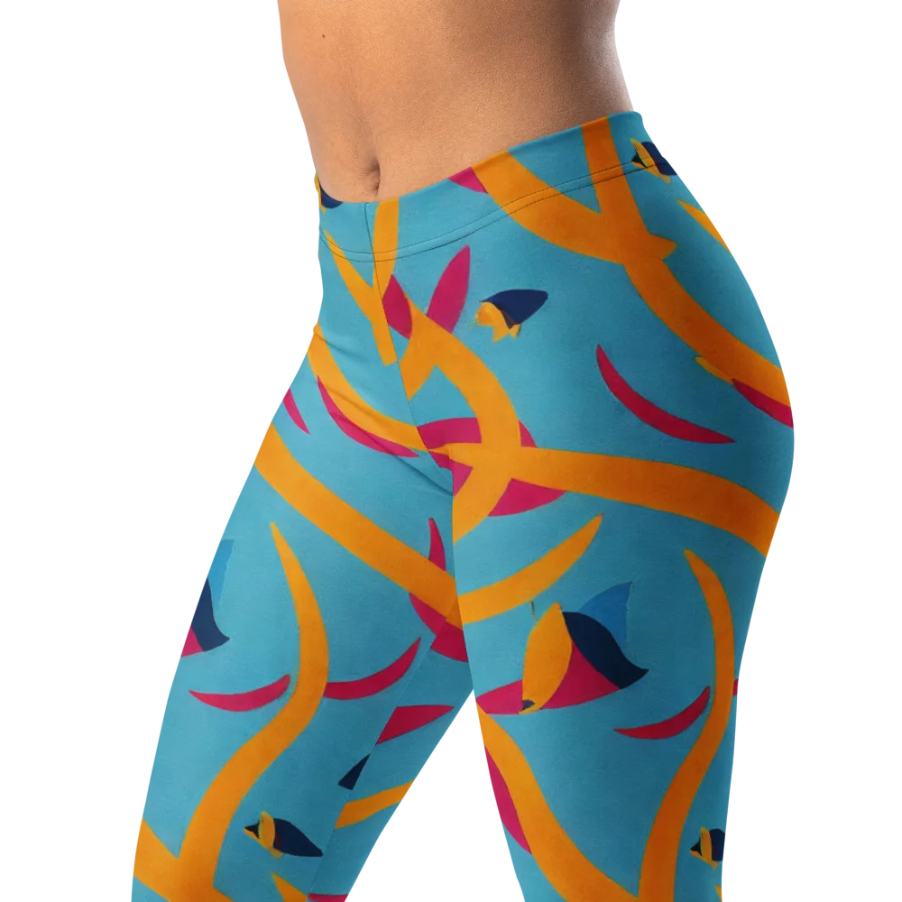 Sunlit Shoal on Leggings — Left Front