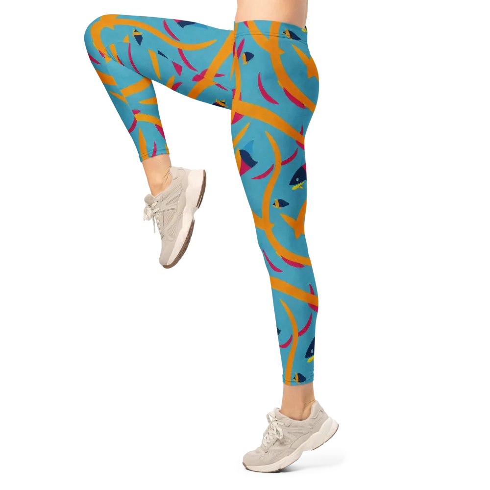 Sunlit Shoal on Leggings — Left