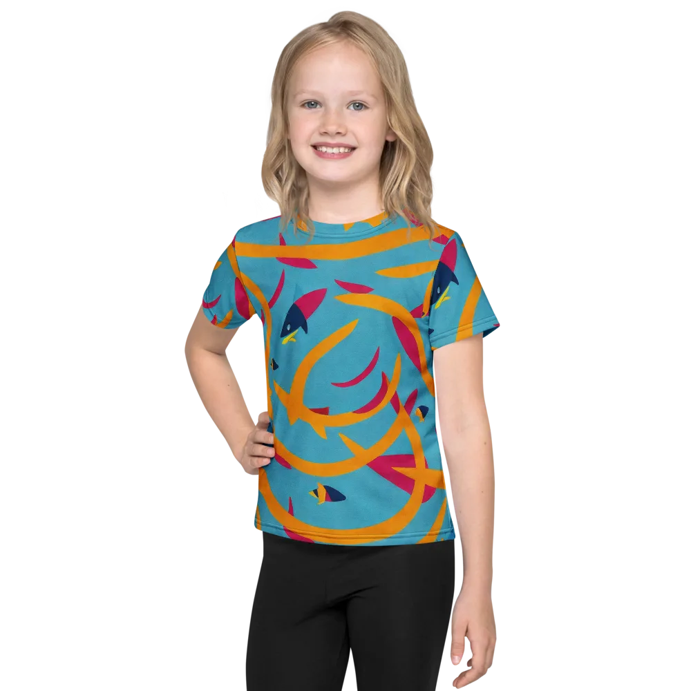 Sunlit Shoal on Kids Crew Neck T-Shirt — Front