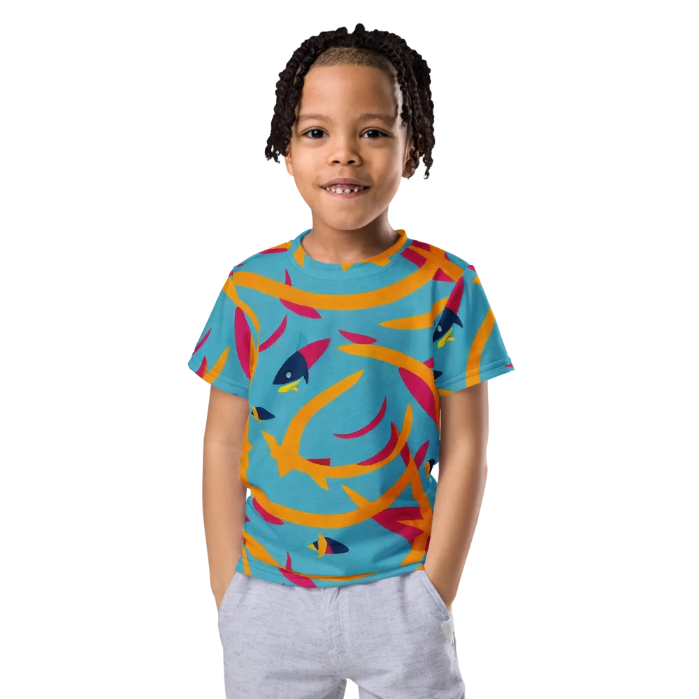 Sunlit Shoal on Kids Crew Neck T-Shirt — Front