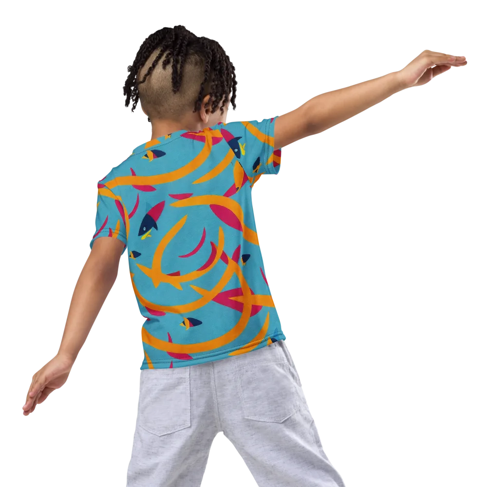 Sunlit Shoal on Kids Crew Neck T-Shirt — Back
