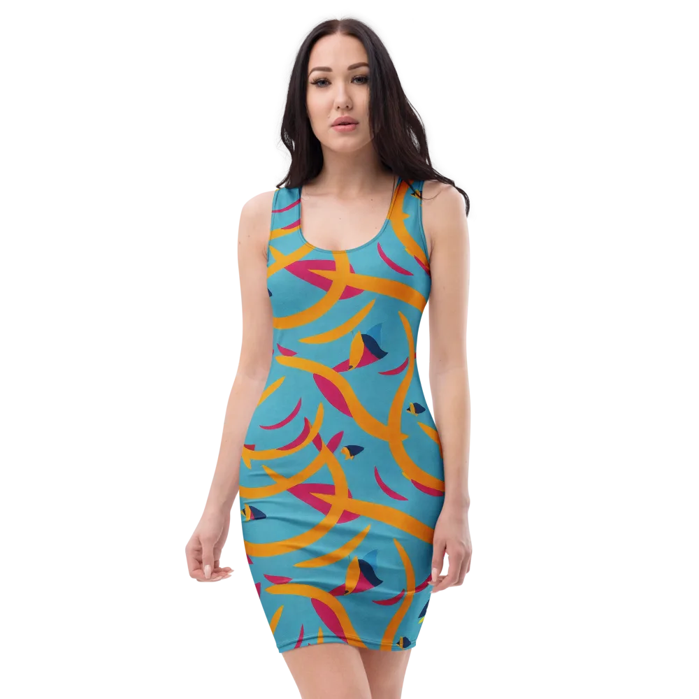 Sunlit Shoal on Bodycon Dress — Front