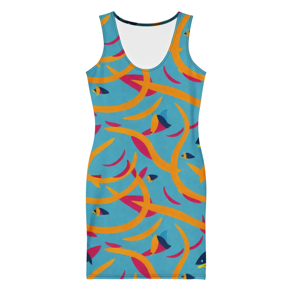 Sunlit Shoal on Bodycon Dress — Front