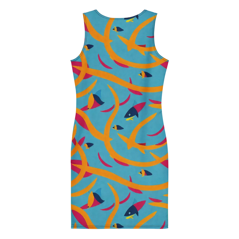 Sunlit Shoal on Bodycon Dress — Back
