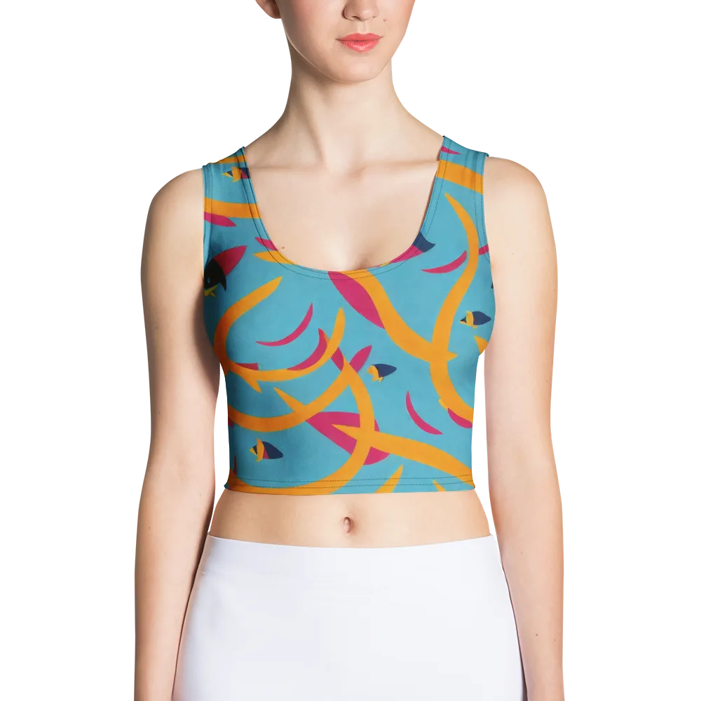 Sunlit Shoal on Crop Top — Front