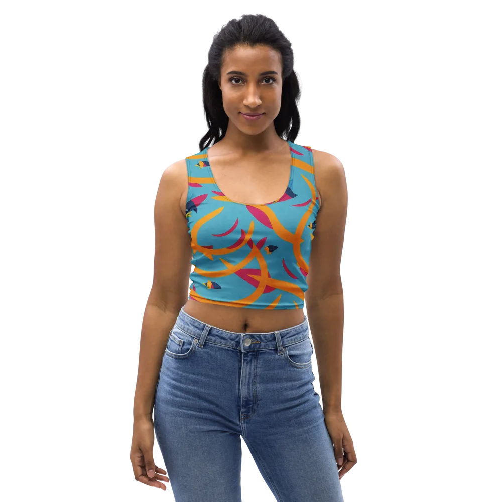 Sunlit Shoal on Crop Top — Front