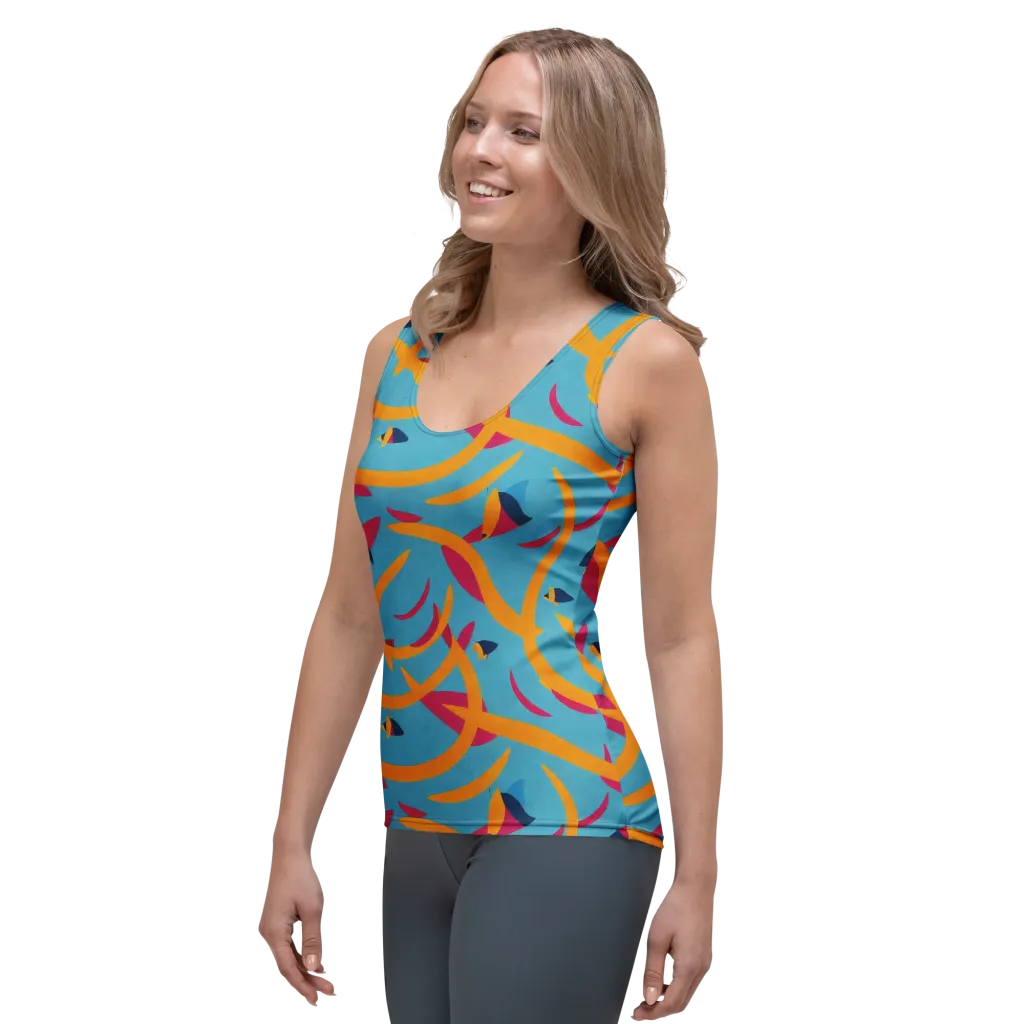 Sunlit Shoal on Women's Tank Top — Left Front