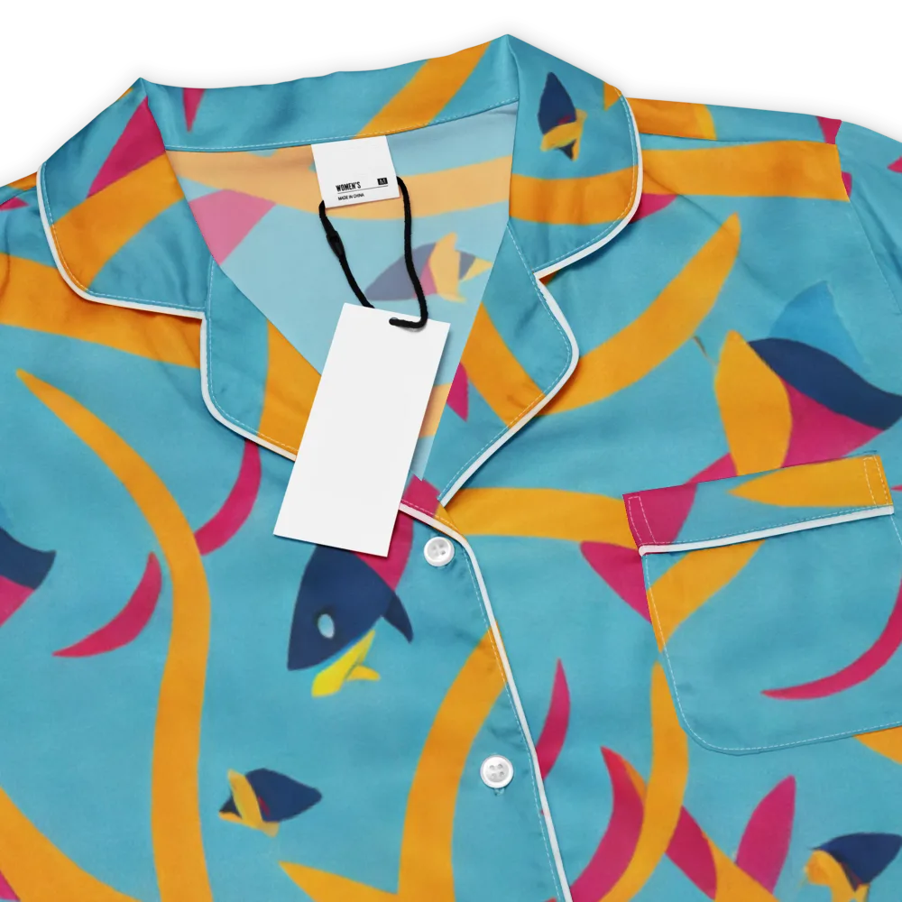 Sunlit Shoal on Women's Short Sleeve Pajama Top — Product details