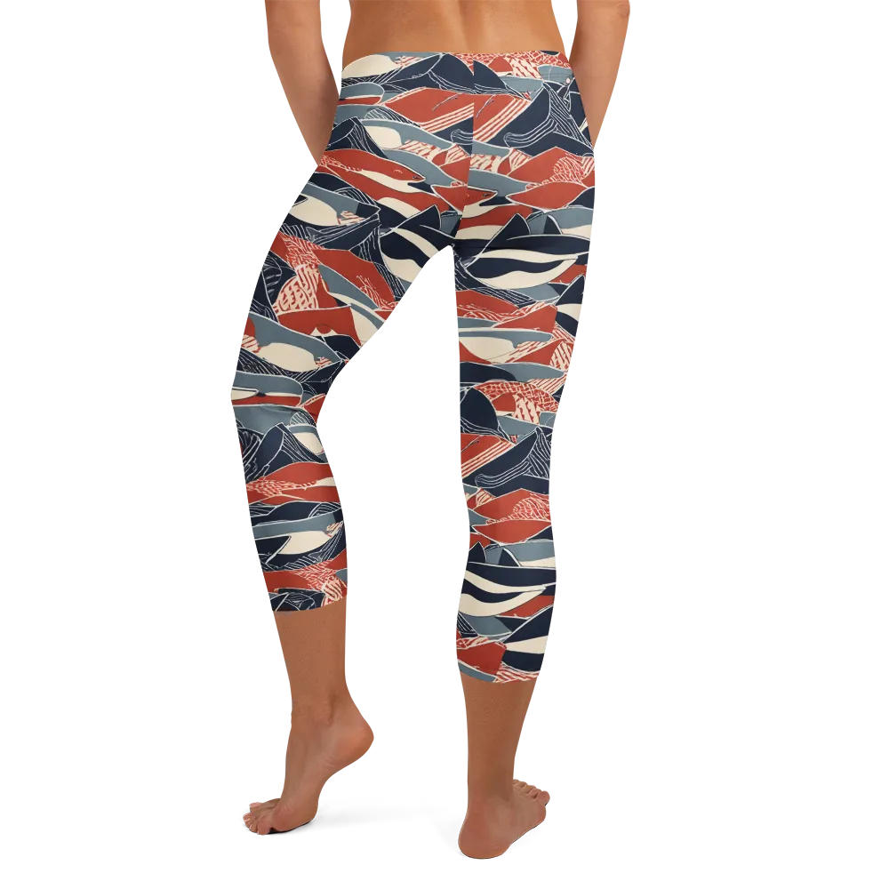 Redfin Rhapsody on Capri Leggings — Back