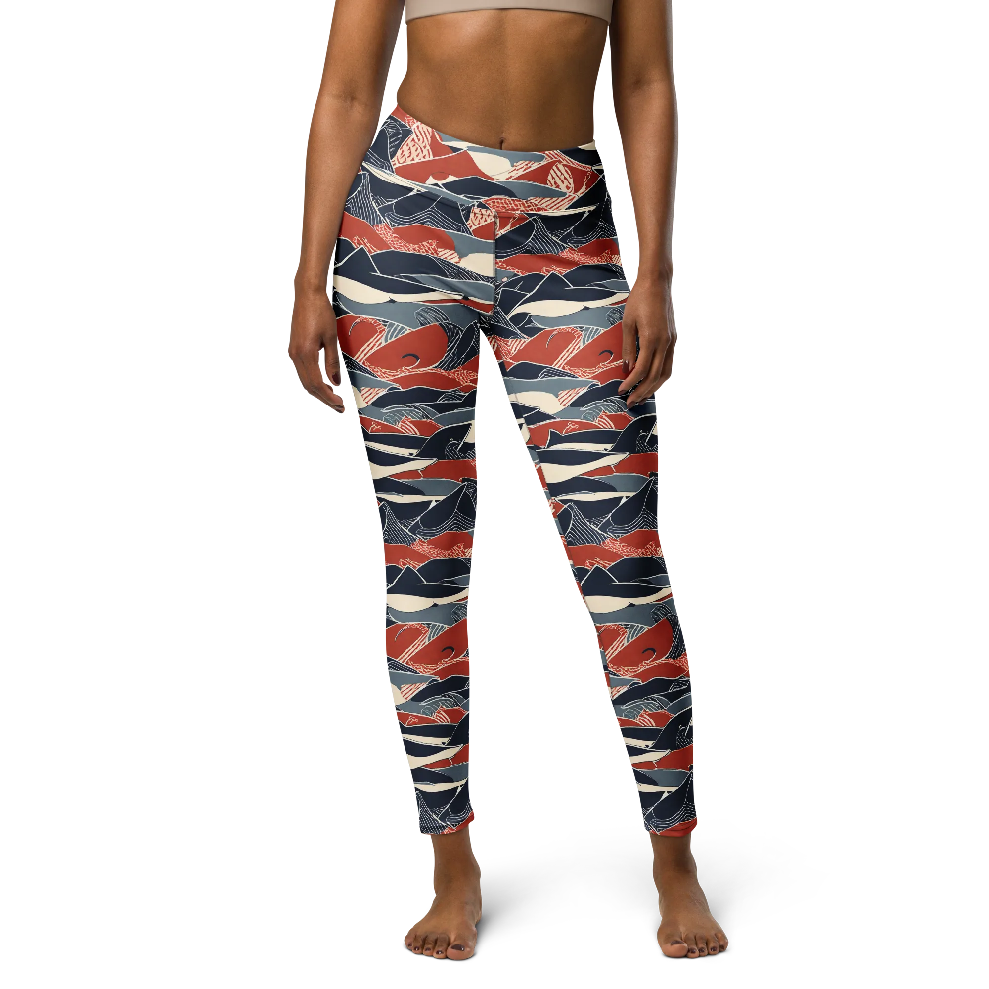Redfin Rhapsody on Yoga Leggings — Front