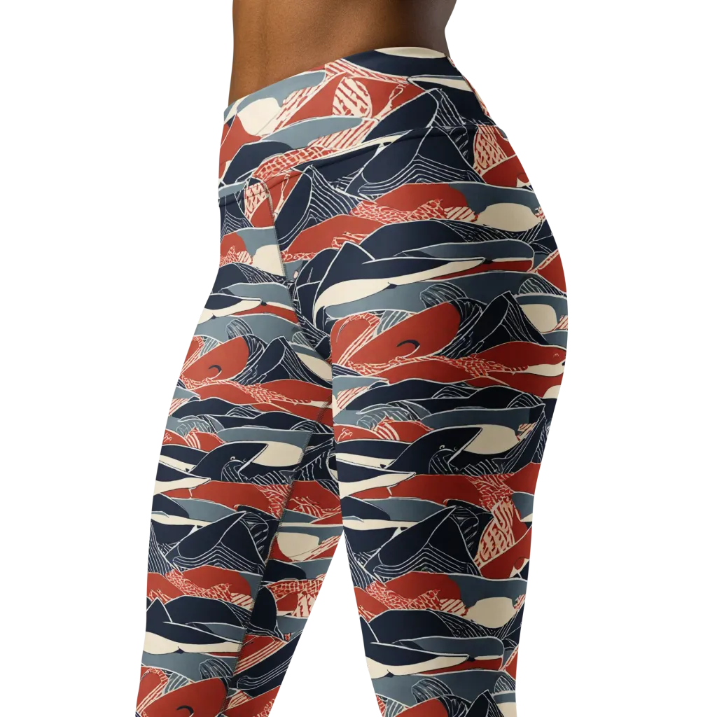 Redfin Rhapsody on Yoga Leggings — Left Front