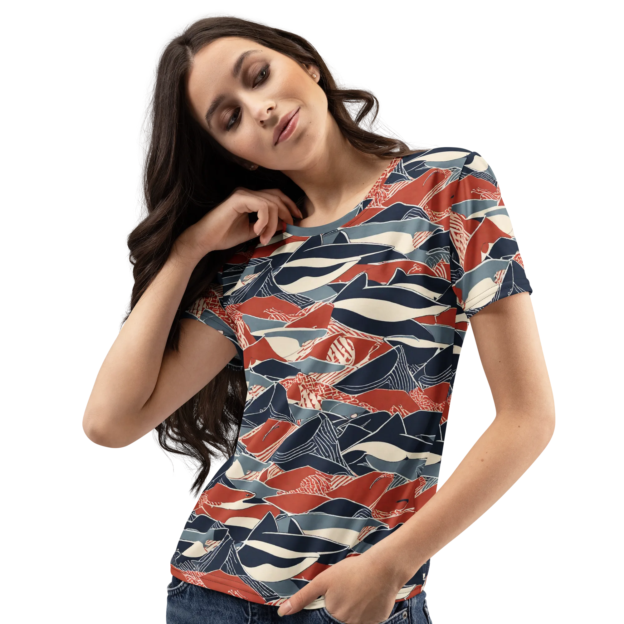 Redfin Rhapsody on Women's Crew Neck T-Shirt — Left Front