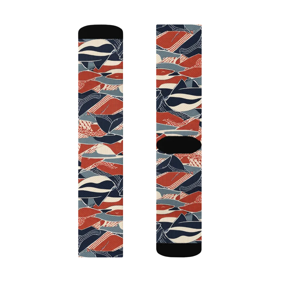 Redfin Rhapsody on Socks — Right Sock