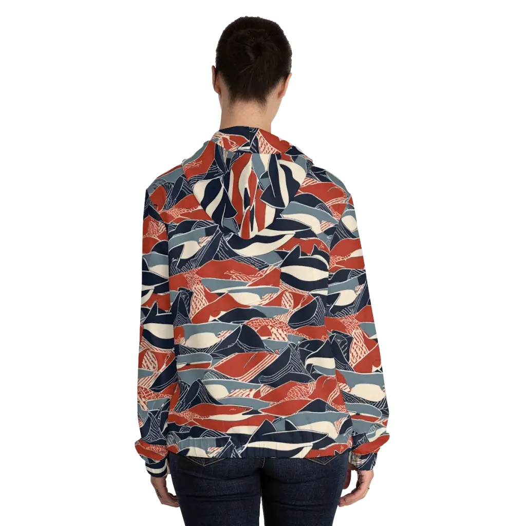 Redfin Rhapsody on Women's Full-Zip Hoodie — Back On Person