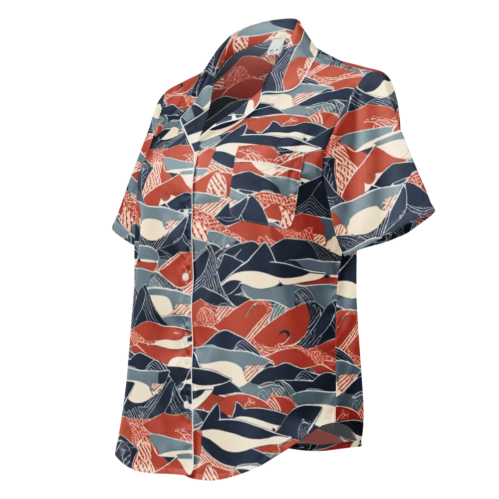 Redfin Rhapsody on Women's Short Sleeve Pajama Top — Left Front