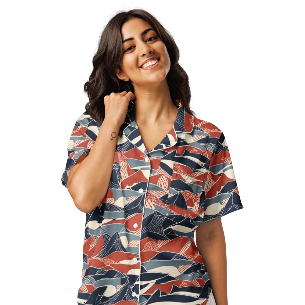 Redfin Rhapsody on Women's Short Sleeve Pajama Top — Front