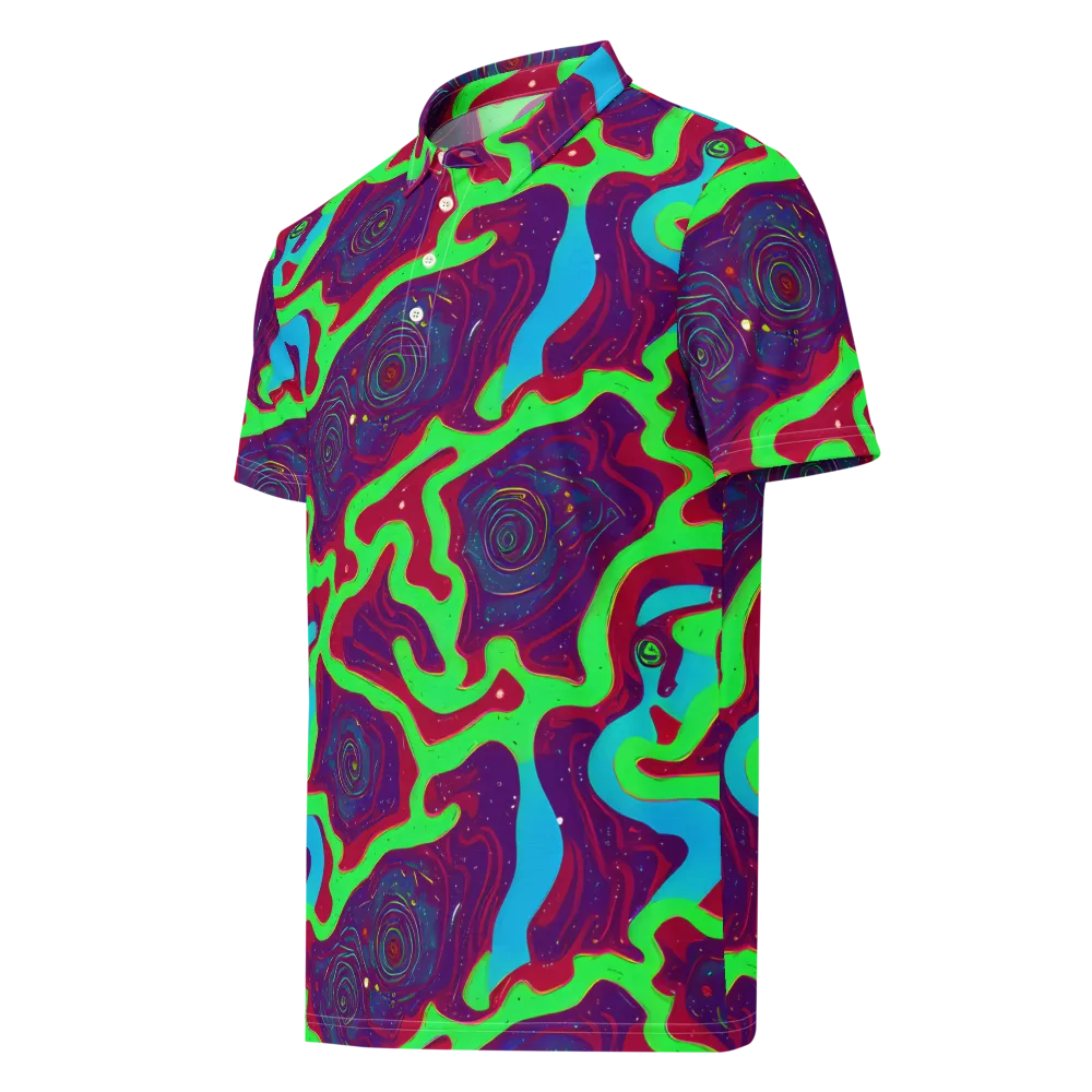 Neon Rose Riot on Men's Slim Fit Polo Shirt — Left Front