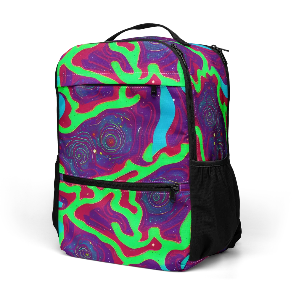 Neon Rose Riot on Utility Backpack — Left Front