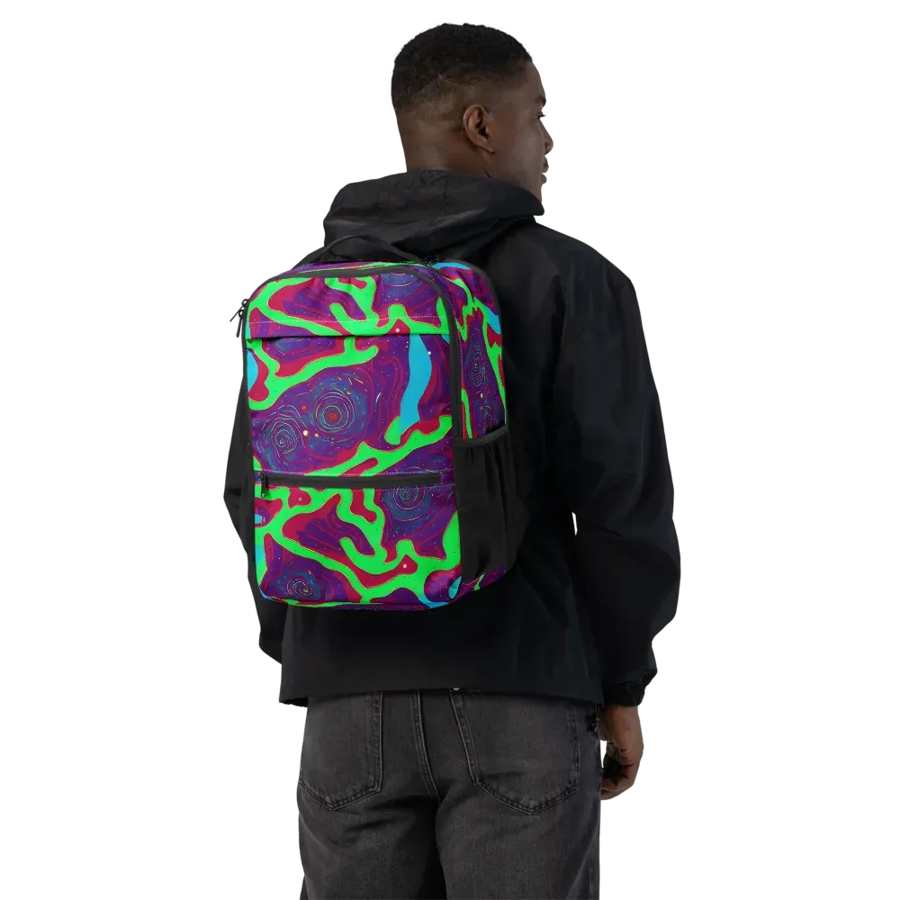 Neon Rose Riot on Utility Backpack — Back