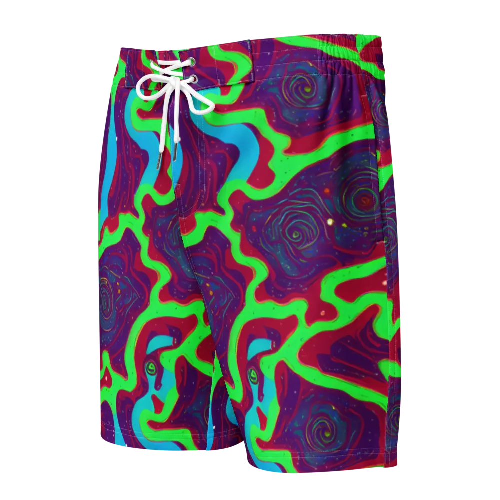 Neon Rose Riot on Men's Board Shorts — Front