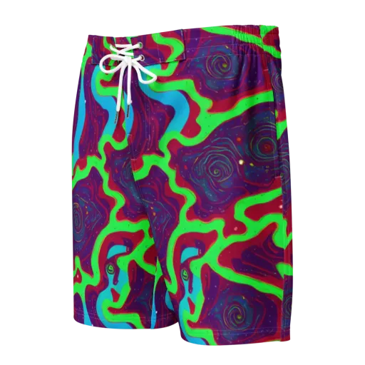 Neon Rose Riot on a Men's Board Shorts