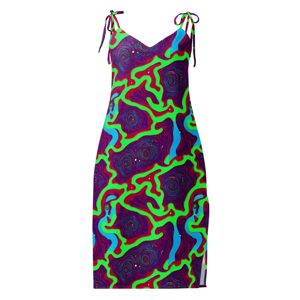 Neon Rose Riot on Slip Dress — Front