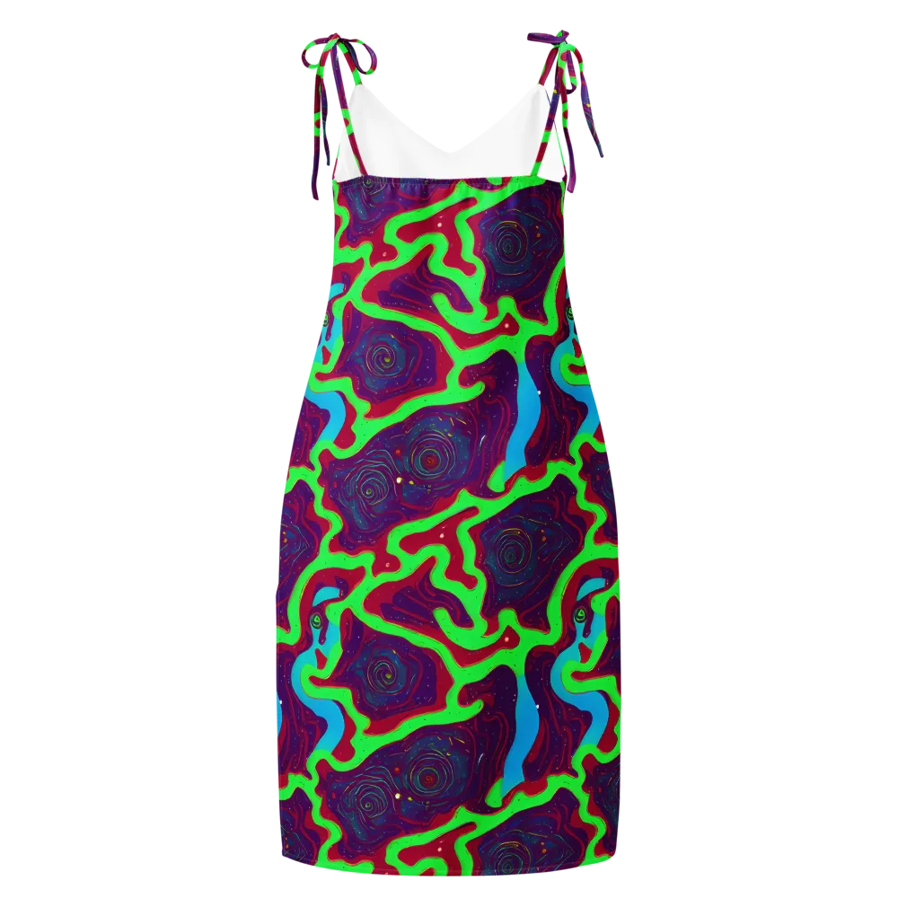 Neon Rose Riot on Slip Dress — Back