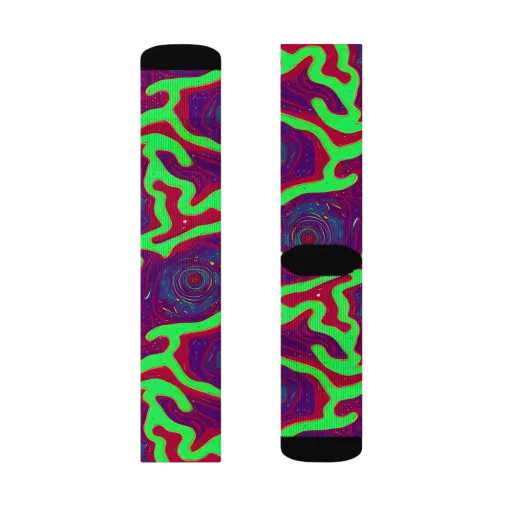 Neon Rose Riot on a Socks