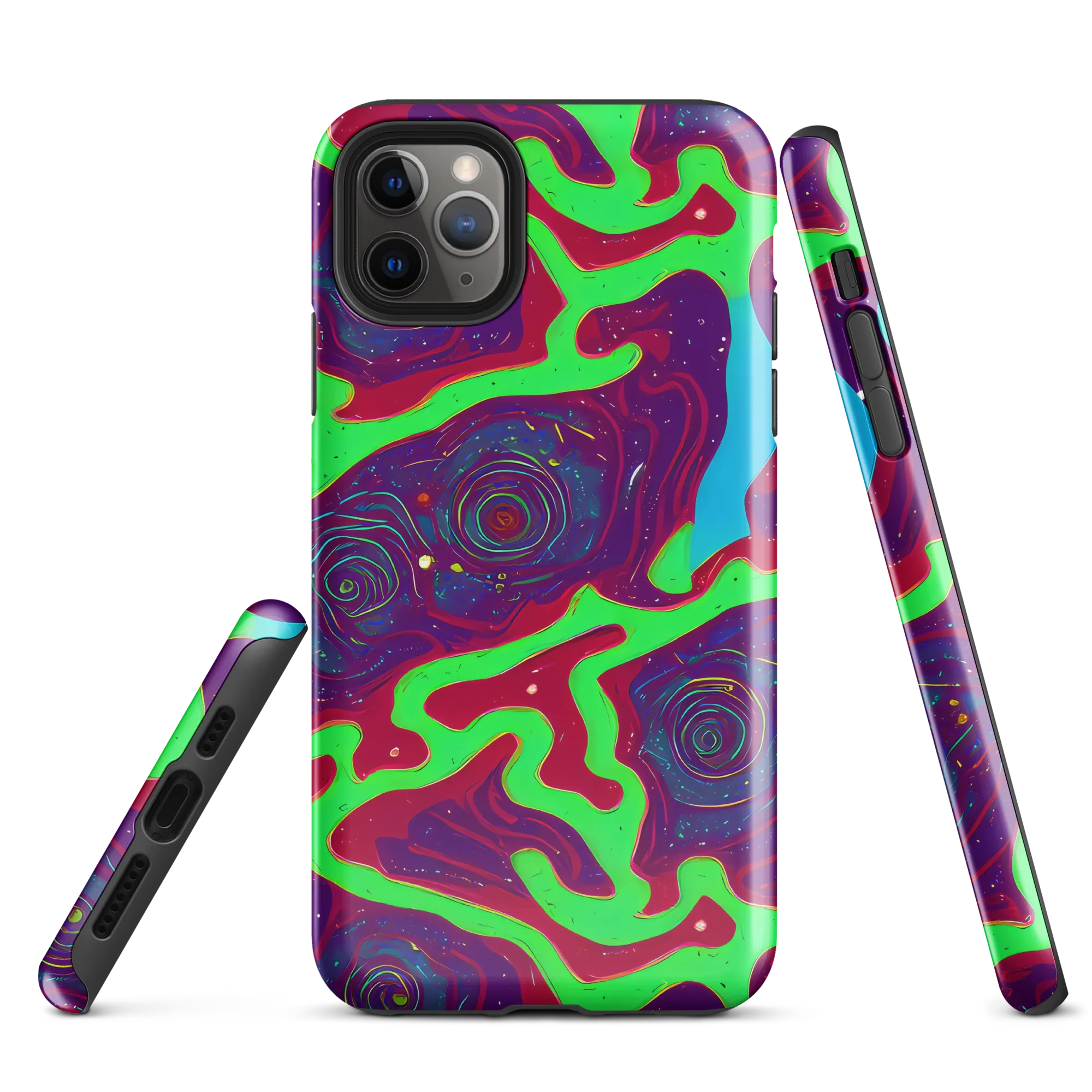 Neon Rose Riot on Tough Case for iPhone® — Front