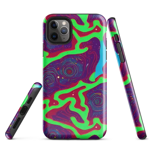 Neon Rose Riot on a Tough Case for iPhone®