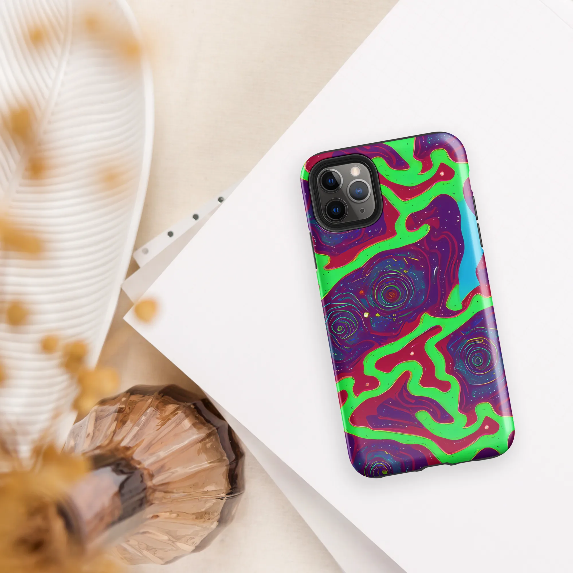 Neon Rose Riot on Tough Case for iPhone® — Front